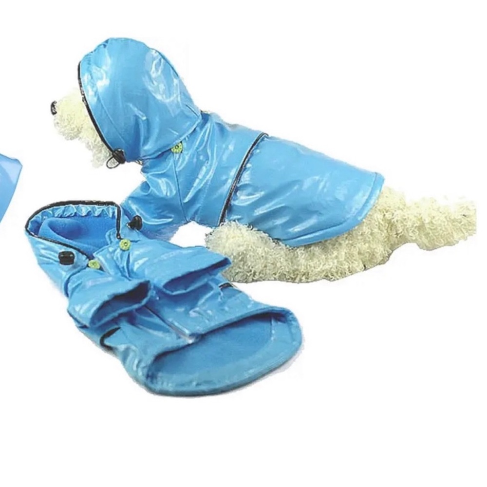 🐾 HOST PICK 🐾 Pet Life Baby Blue Waterproof Adjustable Pet Raincoat Size Med NWT - Picture 12 of 12